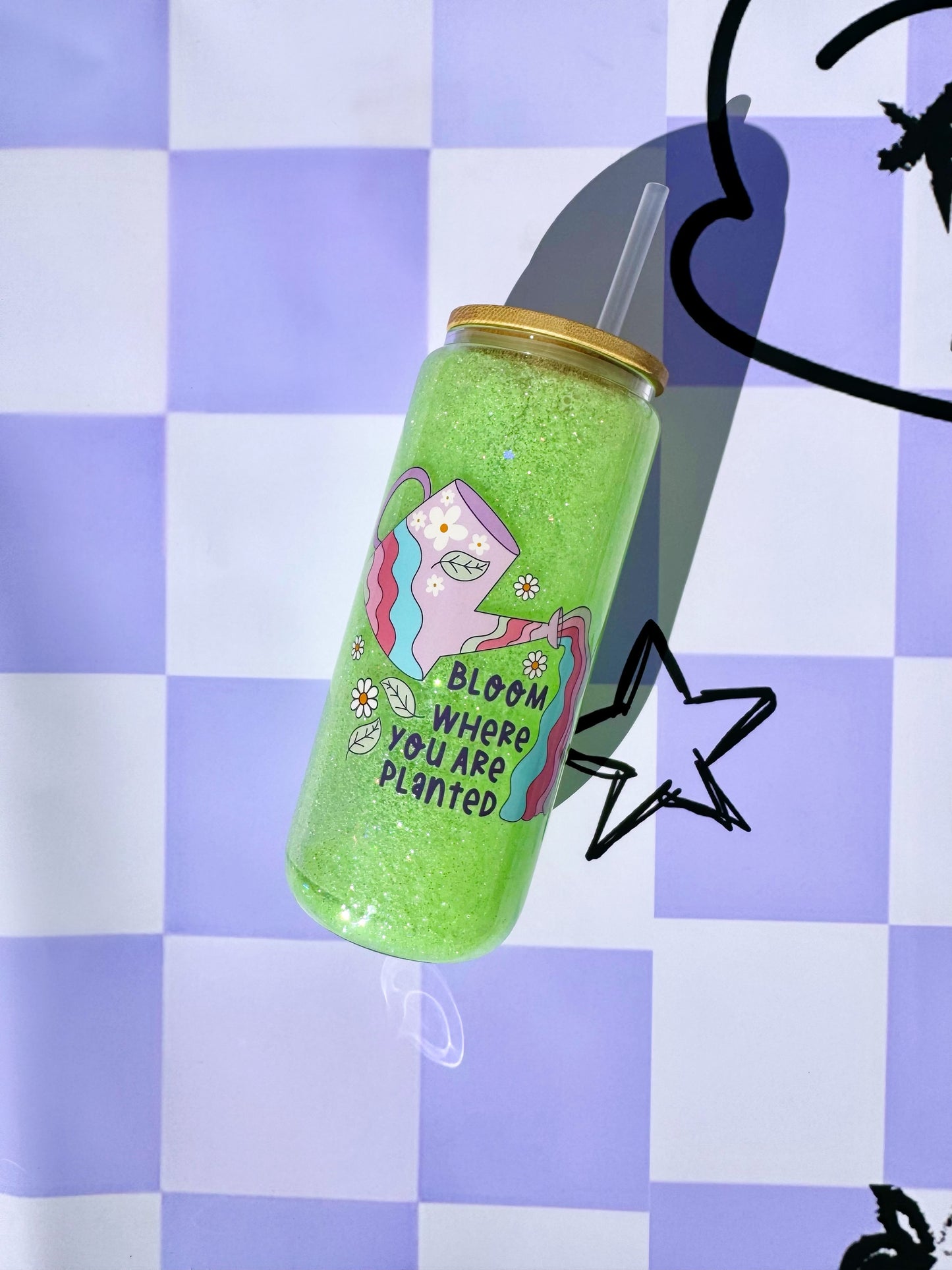 Bloom Where You Are Planted- 20 oz Snowglobe Glass