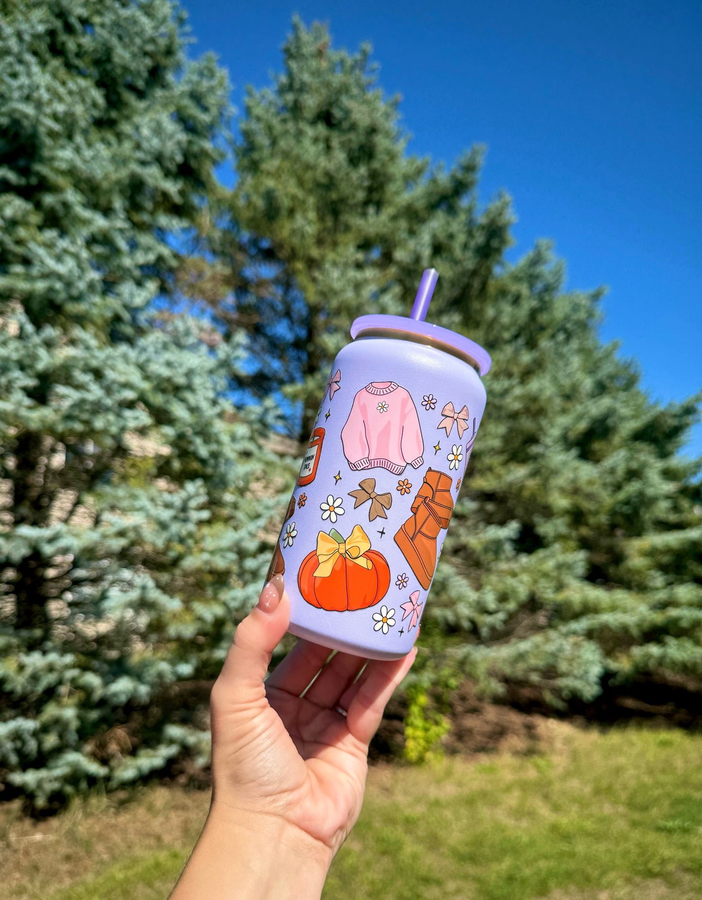 Cozy Girl Fall- 16 oz Stainless Steel Cup