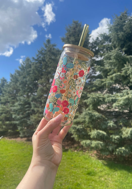 Bloomin’ Flowers- 20 oz Glass