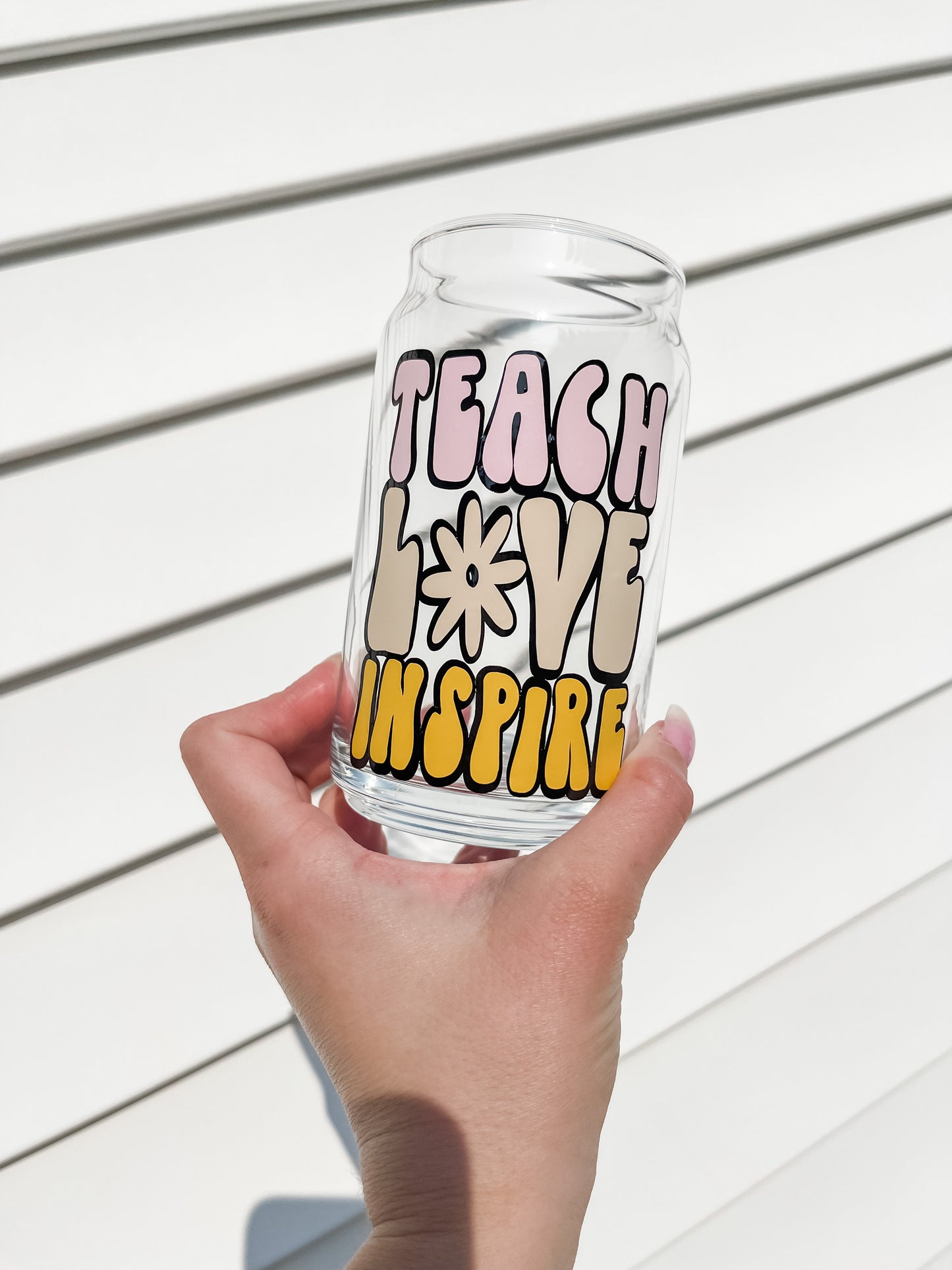 Teach, Love, Inspire- Warm Tone Glass